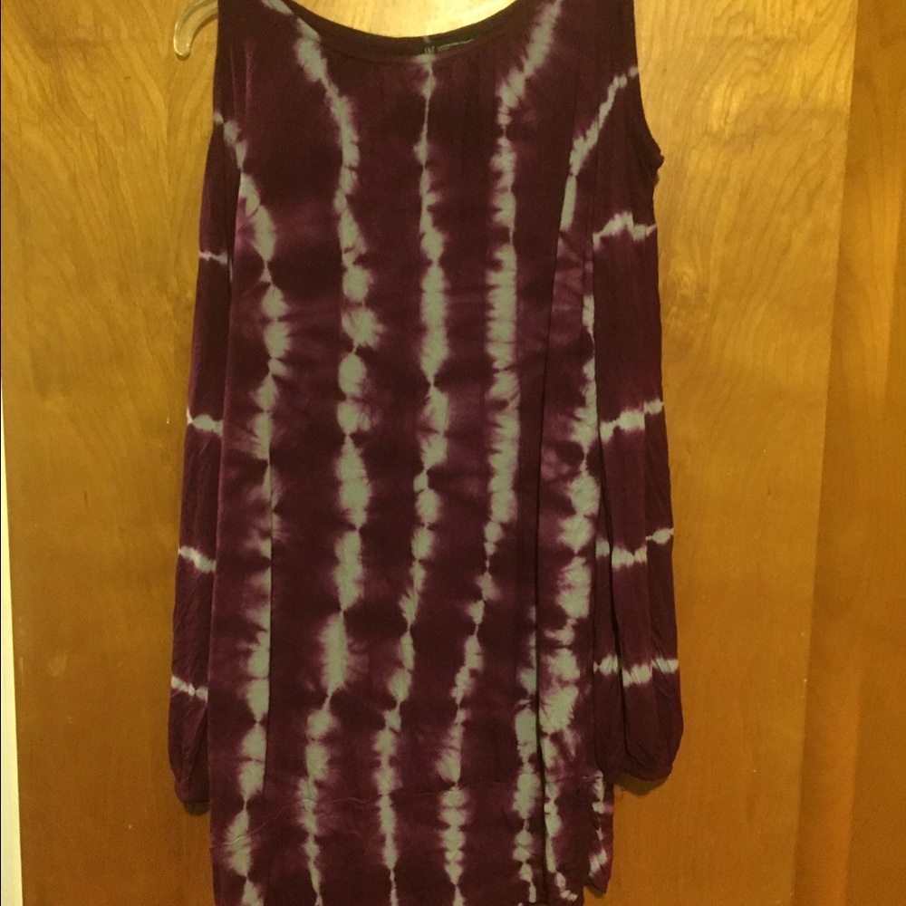 Inc plum tie dye cut out shoulder dress Xxl 2x
